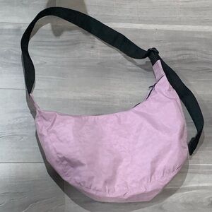 BAGGU Lavender Hobo Bag with Black Strap